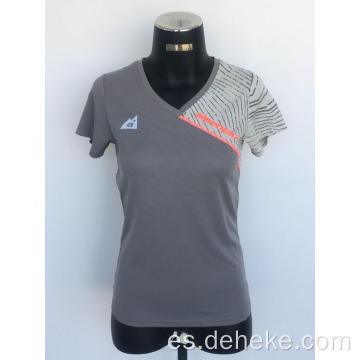 Camiseta de deporte de punto gris de buena calidad